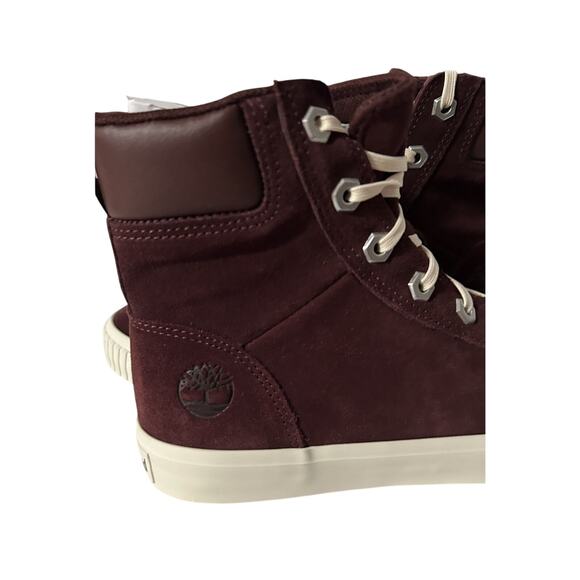NIB Timberland Skyla Bay Burgandy Suede High Top Lace-up Boot/Sneaker-5.5M - Picture 6 of 9